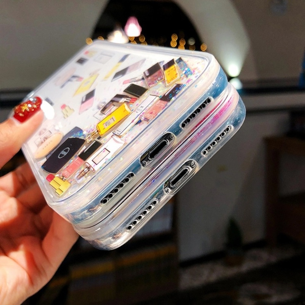 Glitter Quicksand Cosmetics Make Up Phone Case - Picture 5 of 7
